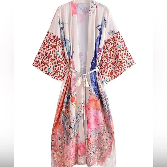 Peacock kimono robe - Picture 2 of 4